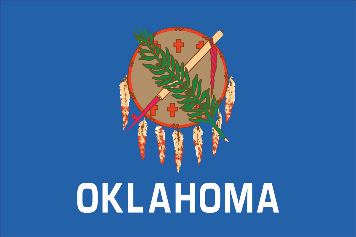 12x18" Nylon flag of State of Oklahoma